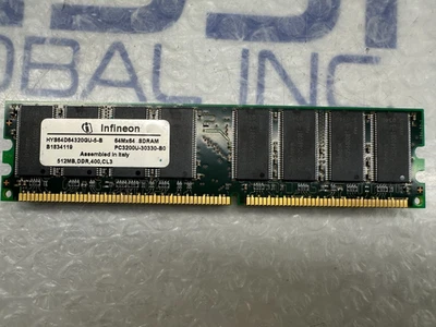 Infineon DDR400 PC3200 512MB CL3 DDR RAM Memory Module HYS64D64320GU-5-B - Image 1 of 2
