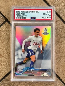 Dele Alli 2017 Topps Chrome UCCL Champions League Refractor PSA 10 - Picture 1 of 2