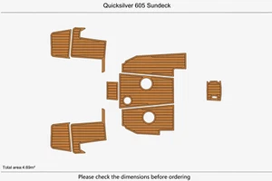 Quicksilver 605 Sundeck Cockpit Pads Boat EVA Foam Faux Teak Deck Flooring - Foto 1 di 22