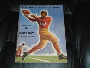 1937 PURDUE AT NORTHWESTERN COLLEGE FOOTBALL PROGRAM EX - Picture 1 of 1
