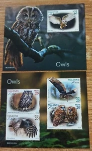 Hoja de recuerdo de estampillas de aves de Maldivas 2019 2 piezas MNH - Imagen 1 de 1