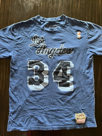 SHAQUILLE O'NEAL #34 LOS ANGELES LAKERS MITCHELL & NESS HWC T-SHIRT Blue Men M Cover