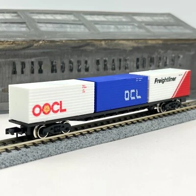 Graham Farish 3605B Bogie Container Wagon Flat Car OOCL Freightliner OCL N Scale - Image 1 of 4
