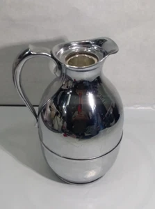 Vintage Thermos Insulated Chrome Carafe Pitcher Jug 563F No Stopper - 9" Tall - Picture 1 of 6