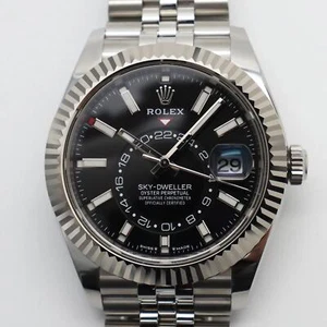 2025 New Rolex 336934 Sky Dweller Steel 18K White Gold Jubilee Black Watch - Picture 1 of 13