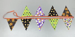 Homemade Fabric Pennant Banner Decoration Halloween Approx. 83" - Picture 1 of 7