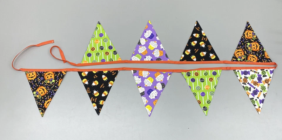 Homemade Fabric Pennant Banner Decoration Halloween Approx. 83" - Image 1 of 4