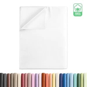 400 Thread Count Flat Sheet Only, 100% Cotton Ultra Soft Top Sheet by CGK Linens - Picture 1 of 30