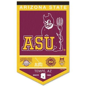 Arizona State Sun Devils Heritage Logo History Banner Pennant - Picture 1 of 4