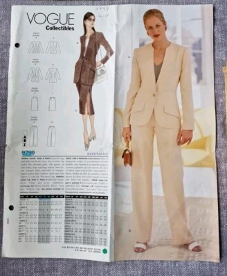 Womens Suit Sewing Pattern Vogue 9799 Size 14 To 18 Uncut - Image 1 of 3