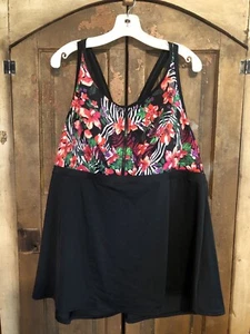 Swimsuits For All Women’s Plus Size 46C Tankini Top Underwire Zip Front 64-21895 - Picture 1 of 10