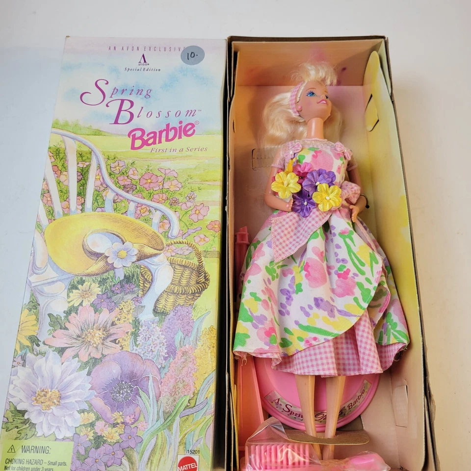 Vintage Spring Petals Barbie Doll Avon Mattel 16746 Floral Dress