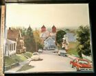 VINTAGE CITYSCAPE PAINTING~WILLIMANTIC,CT~SIGNED-LOOK !