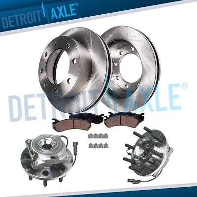 4WD Front Disc Brake Rotors Pads Wheel Bearing and Hubs for Dodge Ram 2500 3500 - Image 1 of 4