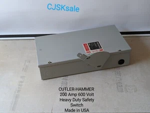 CUTLER-HAMME EATON Heavy Duty Safety Switch 200 Amp 600 Volt Made In USA (USED) - Picture 1 of 10