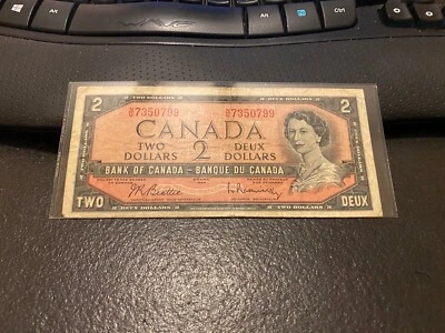 1954 Canada $2.00 Almost Uncirculated Bill - Image 1 of 2