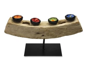 Antique Thai wagon wheel tealight candle holder, 40cm wide, ATW02 - 4 tealights - Picture 1 of 2