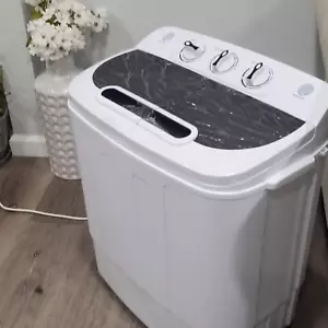Compact Mini Twin Tub Washing Machine Portable 13lbs Laundry Washer and Dryer - Picture 1 of 9
