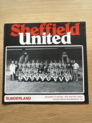 1978/79 SHEFFIELD UNITED v SUNDERLAND 12 Aug 1978 - ANGLO SCOTTISH CUP - Image 1 of 2