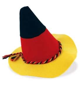 Deutschland Seppelhut Schwarz Rot Gold  Hut Fan Kostüm Karneval Fasching WM EM - Picture 1 of 2