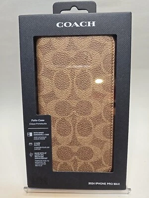 COACH NEW YORK Folio 3 Card Slots Wallet Case For Apple iPhone 16 Pro Max (Tan) - Image 1 of 4