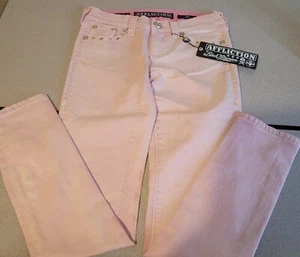 NEU AFFLICTION RAQUEL DAMEN ROSA JEANS, SKINNY, NIEDRIG AUFSTEIGEND, SCHWARZ PREMIUM, GRÖSSE 26 - Bild 1 von 11