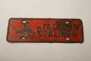 Coalinga College Football Falcons (UD3) Nummernschilder Topper (JSF6) 50er Jahre Stahl - Bild 1 von 8