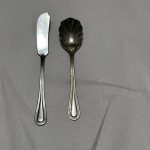 Cucharas para servir New Traditions Corea, esparcidor de azúcar y mantequilla de acero inoxidable con cuentas - Imagen 1 de 11