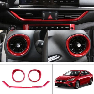 Center Console For Kia K3 Forte 2019-2023 L&R Air Outlet Vent Trim 3PC Gloss Red - Foto 1 di 9