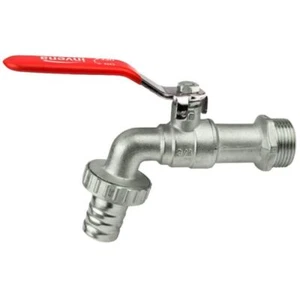 Palanca de agua de grifo de jardín de 1/2"" 3/4"" 1"" BSP tipo válvula mango rojo con tapón de manguera - Imagen 1 de 2