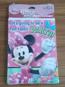 Hallmark Disney Minnie Mouse 8 Invitaciones de Fiesta SELLADO NUEVO Bow-Tique - Imagen 1 de 2