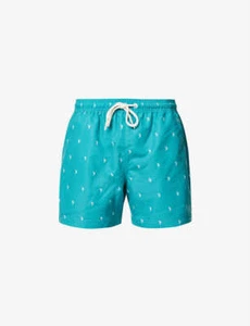 FAR AFIELD Men Cactus-Print Recycled Plastic Swimming Shorts, Green - Foto 1 di 3