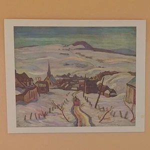 Vintage Christmas Card, 'Village In The Snow' By A. Y. Jackson - Used - Picture 1 of 3