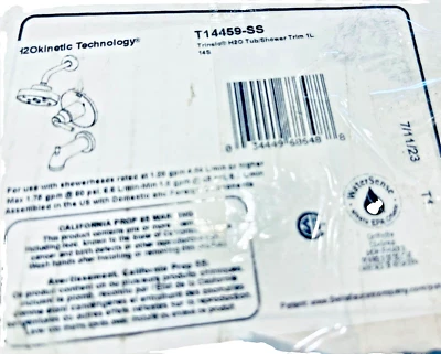 Delta T14459-BLLHD Trinsic Monitor Tub & Shower Trimless Head Stainless Steel - Image 1 of 2