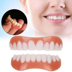 Set copridenti denti finti a scatto superiore + inferiore faccette dentali protesi caldo - Foto 1 di 14
