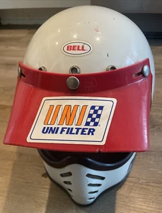 Vintage Bell Moto3 Uni Filter Helmet White w/Red + Black M0454717 - Picture 1 of 7