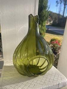 vaso zucca vetro soffiato verde porta succulente terrario fioriera decorazione vaso muschio - Foto 1 di 8