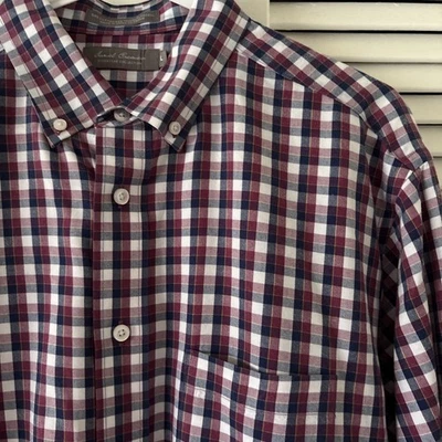 Daniel Cremieux Signature Collection Mens L Cotton Blend Shirt Classic Plaid LS - Image 1 of 4