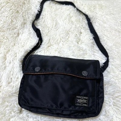 Porter Tanker Mini Shoulder Bag Black Diagonal Carry Logo Compact Crossbody - Image 1 of 4