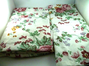 Sábana bajera y plana completa LADY PEPPERELL Westpoint 2 piezas floral rosas algodón blanco - Imagen 1 de 12