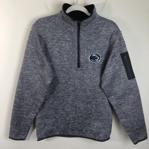 Penn State Antigua Fortune 1/4 Zip Knit Sweater Sz M Heather Gray - Picture 1 of 13
