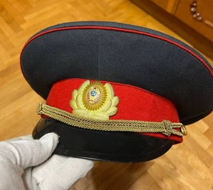 Vintage Sowjetische Militär Offizier Schirmmütze Russische Polizei Mütze Gr. 56 UdSSR ORIGINAL - Bild 1 von 15