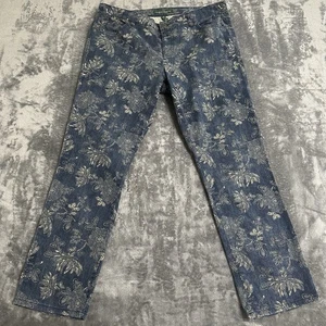 Jeans Lauren di Ralph Lauren blu con crema stampa floreale denim taglia 14 elasticizzato - Foto 1 di 9