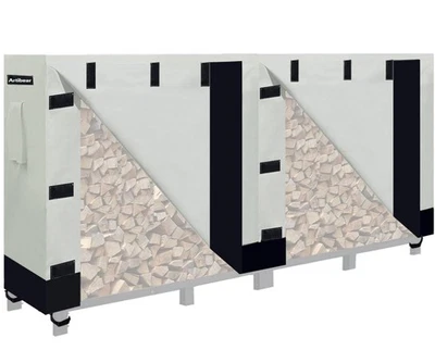 Cubierta de estante de leña de 8 pies para soporte de madera, cubierta de pila de madera impermeable para exteriores... Foto 1 de 4