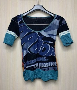 Rare Custo Barcelona Y2K Magic Sensations Hawaii Girl Top T-Shirt Size S-M - Picture 1 of 14