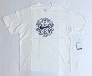 Nike Men's White T-Shirt M90 Swoosh Street Classics Sz Medium NEW FZ8069-100 - Picture 1 of 5