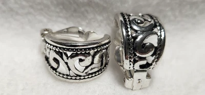 Silver Half Hoop Clip on Earrings - costume - Image 1 of 2