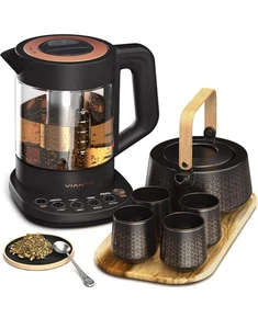 Luxus Teeservice. Wasserkocher mit Tee-Ei für Loseblatt Tee und Keramik - Bild 1 von 11