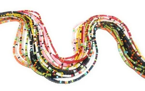 Colorful African Waist Beads, 44-Inch Tie-On Strands - Picture 1 of 29