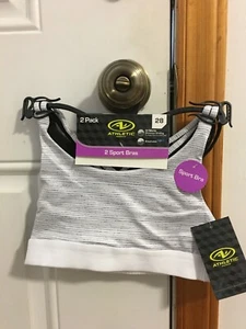 BRAND NEW GIRL'S SIZE X-SMALL ATHLETIC WORKS 2 PACK SPORTS BRAS BAND SIZE 28 - Picture 1 of 5